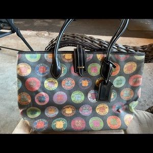 Dooney & Bourke Faded Black Circle Logo Tote Handbag - Discontinued